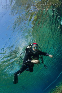 Diver in the Sky, Las Estacas Mexico by Alejandro Topete 